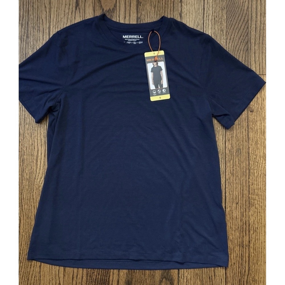 Merrell Women's Short Sleeve Moisture Wicking Active Tee Shirt, Navy, Small NWT